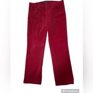 Lauren Ralph Lauren Green Label Red Corduroy Straight Leg Jeans Pants sz 8 EUC